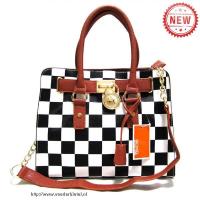 michael kors hamilton checkerboard medium zwart bakken Tasjes Kopen jawpc831